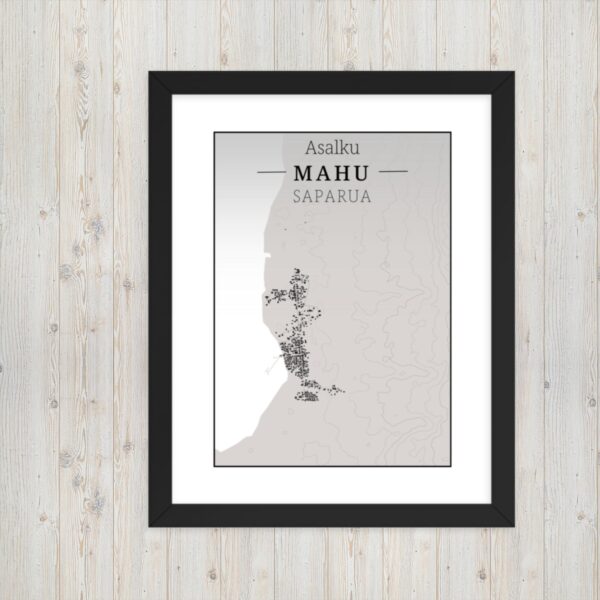 Hoogtekaart Mahu – Luxe Ingelijste Poster (Asalku)