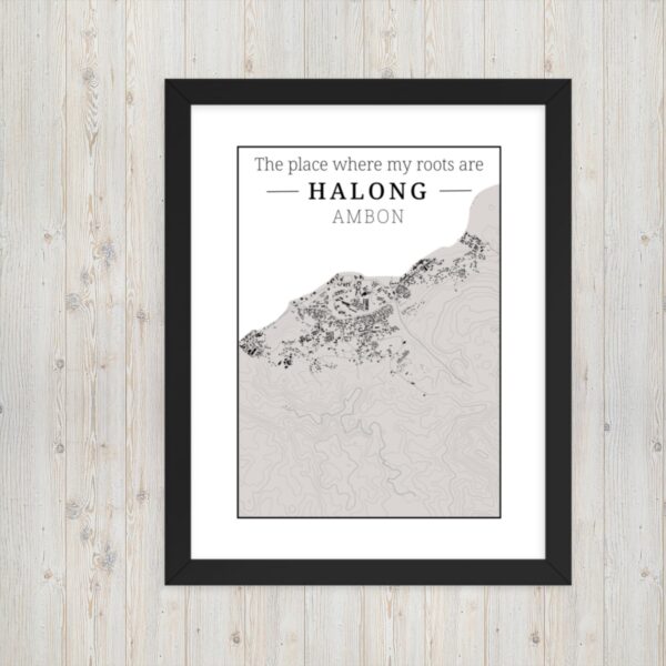 Hoogtekaart Halong – Luxe Ingelijste Poster (Roots)