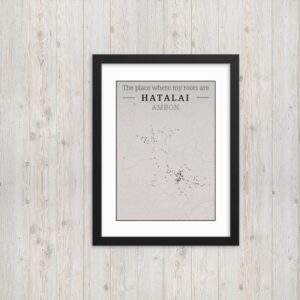Hoogtekaart Hatalai – Luxe Ingelijste Poster (Roots)