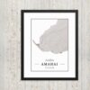 Hoogtekaart Amahai – Luxe Ingelijste Poster (Asalku)