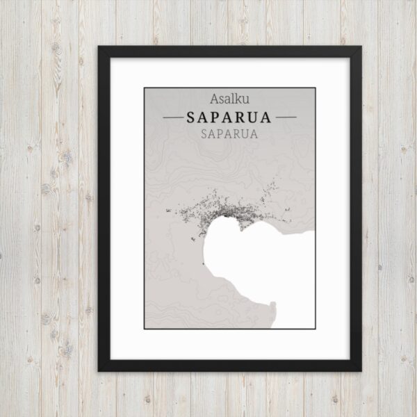 Hoogtekaart Saparua – Luxe Ingelijste Poster (Asalku)