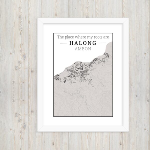 Hoogtekaart Halong – Luxe Ingelijste Poster (Roots)