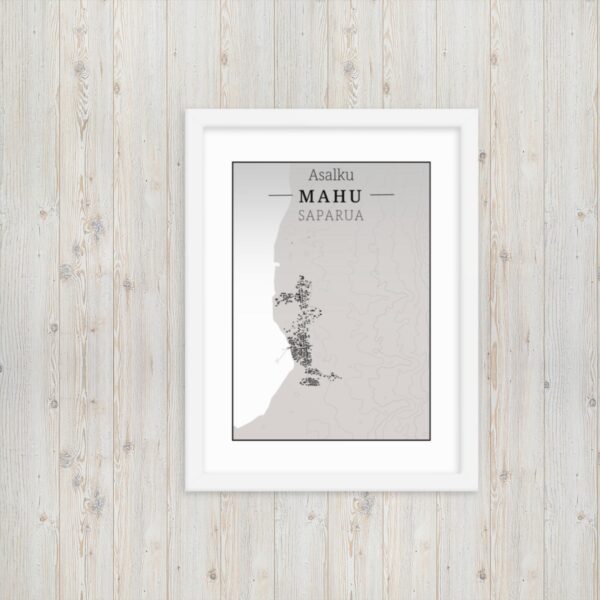 Hoogtekaart Mahu – Luxe Ingelijste Poster (Asalku)