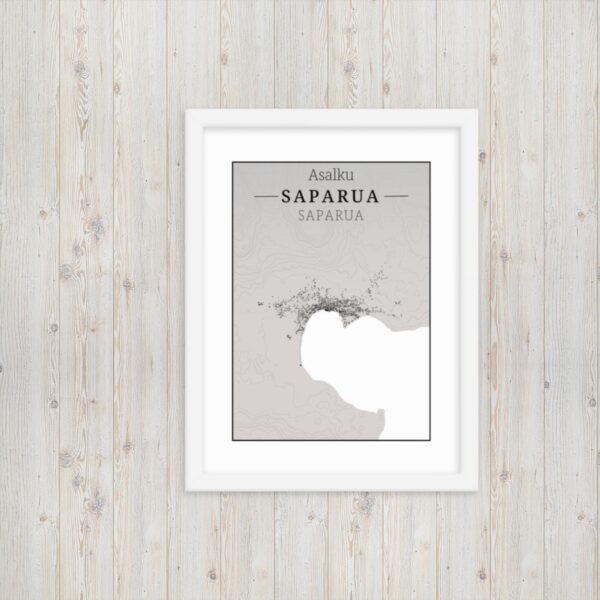 Hoogtekaart Saparua – Luxe Ingelijste Poster (Asalku)