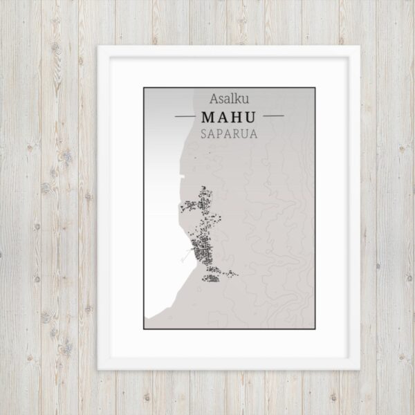 Hoogtekaart Mahu – Luxe Ingelijste Poster (Asalku)