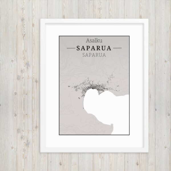 Hoogtekaart Saparua – Luxe Ingelijste Poster (Asalku)