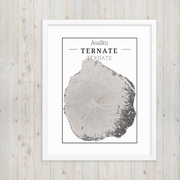 Hoogtekaart Ternate – Luxe Ingelijste Poster (Asalku)