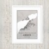 Hoogtekaart Ambon – Luxe Ingelijste Poster (Roots)