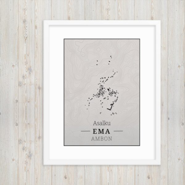 Hoogtekaart Ema – Luxe Ingelijste Poster (Asalku)