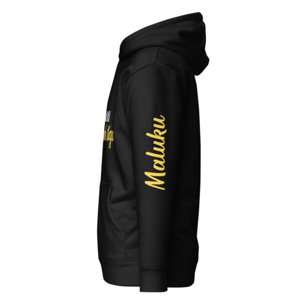Zwarte Hoodie met Rumah Tiga en RMS-vlag (unisex)