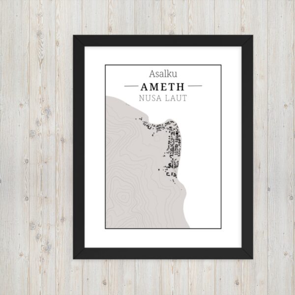Hoogtekaart Ameth – Luxe Ingelijste Poster (Asalku)