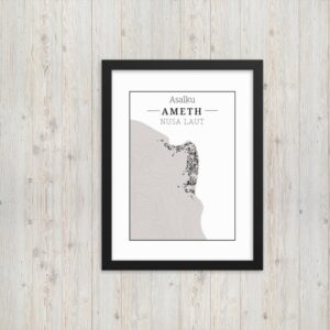 Hoogtekaart Ameth – Luxe Ingelijste Poster (Asalku)