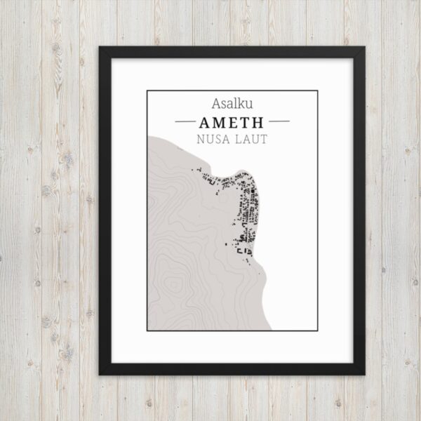 Hoogtekaart Ameth – Luxe Ingelijste Poster (Asalku)