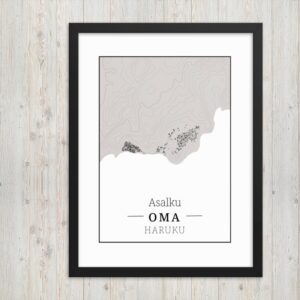 Hoogtekaart Oma – Luxe Ingelijste Poster (Asalku)