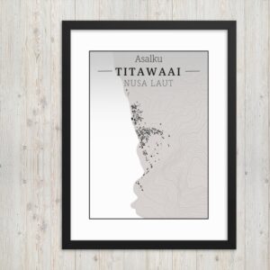 Hoogtekaart Titawaai – Luxe Ingelijste Poster (Asalku)