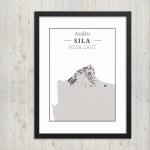 Hoogtekaart Sila – Luxe Ingelijste Poster (Asalku)