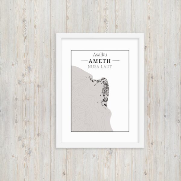 Hoogtekaart Ameth – Luxe Ingelijste Poster (Asalku)