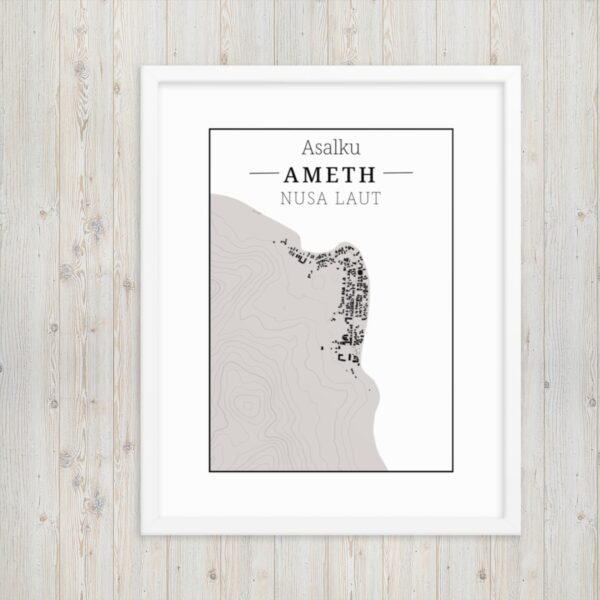 Hoogtekaart Ameth – Luxe Ingelijste Poster (Asalku)