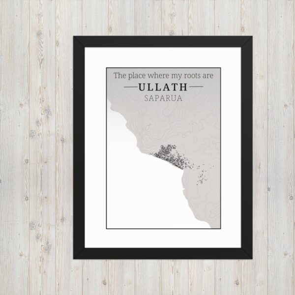 Hoogtekaart Ullath – Luxe Ingelijste Poster (Roots)