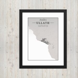 Hoogtekaart Ullath – Luxe Ingelijste Poster (Asalku)