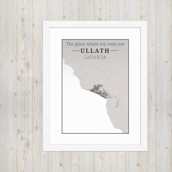 Hoogtekaart Ullath – Luxe Ingelijste Poster (Roots)